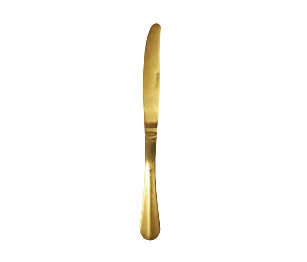 Cuchillo De Mesa Baguette Dorado Satinado Acero Inoxidable 24 Cm