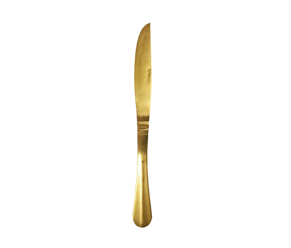Cuchillo Chuletero Baguette Dorado Satinado Acero Inoxidable 24 Cm