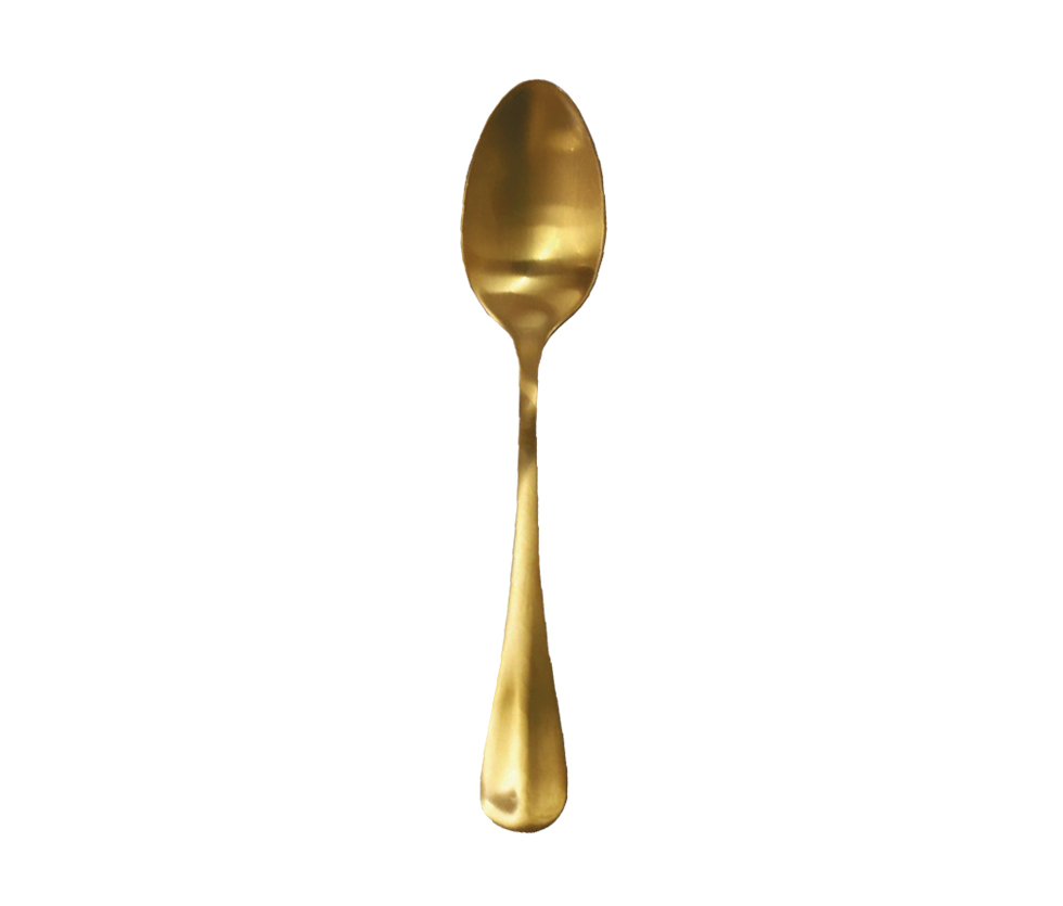 Cuchara Postre Baguette Dorado Satinado Acero Inoxidable 20 Cm