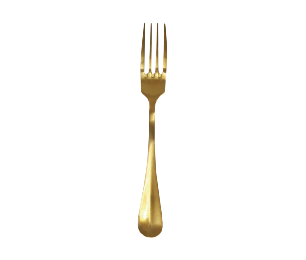 Tenedor De Mesa Baguette Dorado Satinado Acero Inoxidable 21 Cm