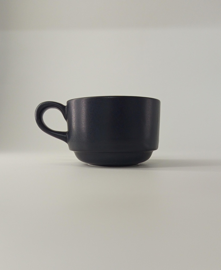 TAZA CAFE NEGRO MATE  PORCELANA