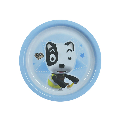 [106-1939] Plato Decorado Color Azul / Blanco Decorado 21.59 cm