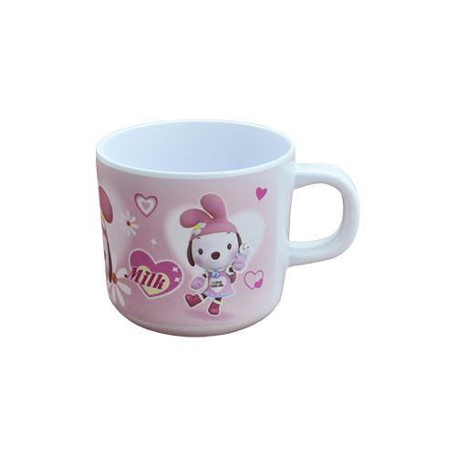 [106-1936] Taza Color Blanco Con Calcomania 6.5 x 7.5 Cm