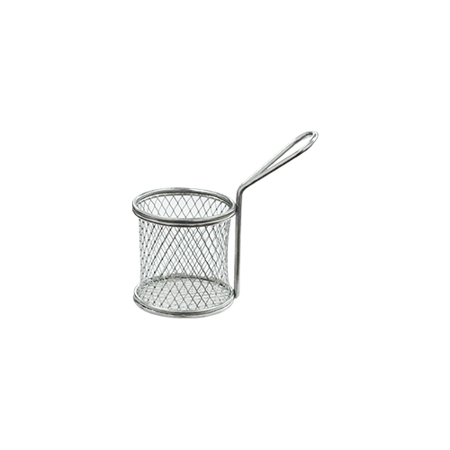 [8-3704] Mini Canastilla Freidora Redonda Reforzada Acero Inoxidable 7 X 7 Cm