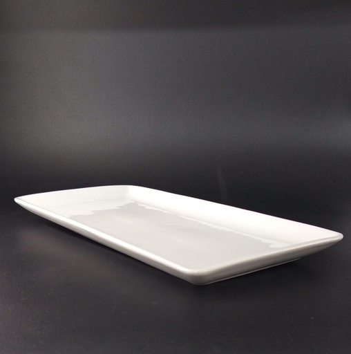[038-217] FUENTE RECTANGULAR DE 36 x 16.5 CM PORCELANA BLANCA